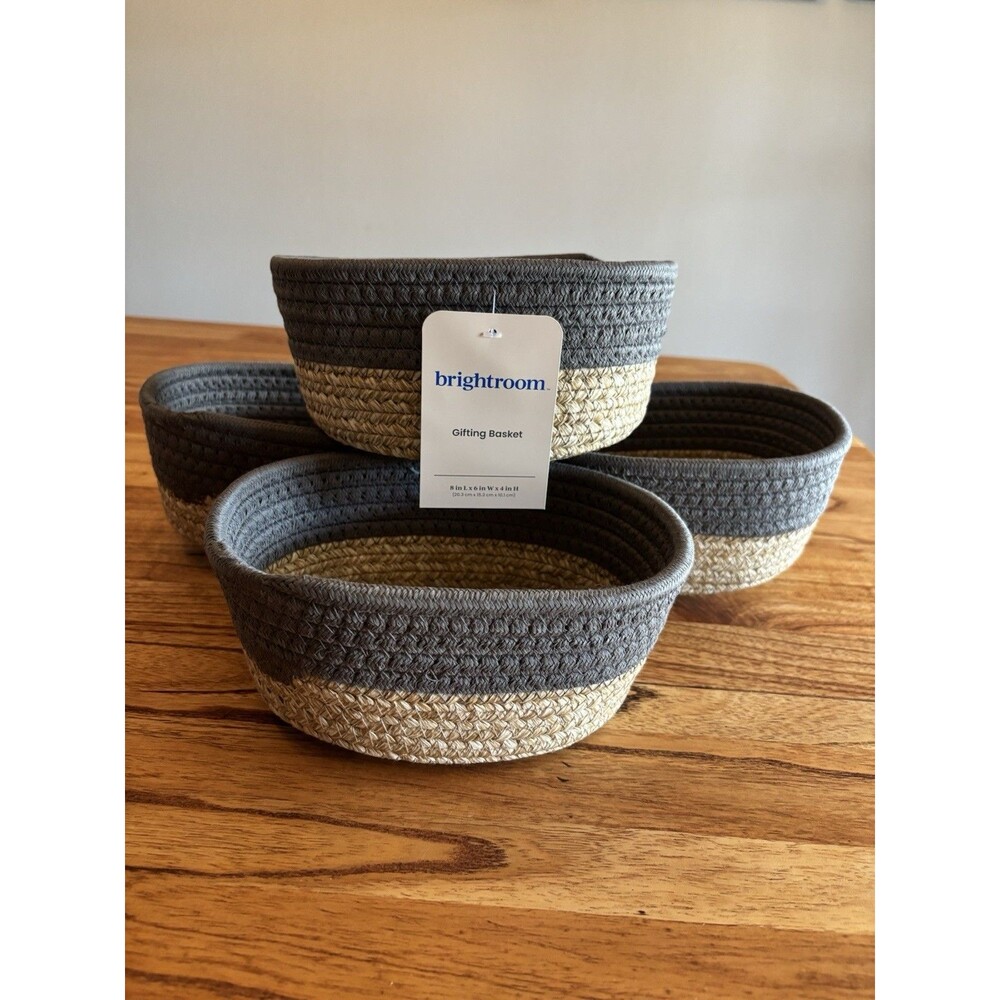 Decorative Basket Gray & Natural  Brightroom Set Of 4